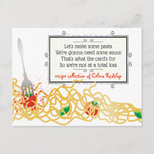 Pasta Sauce Italienische Kochkarte Rezept Postkarte