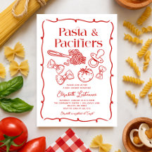 Pasta & Schnuller Handgezeichnete italienische Bab