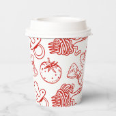 Pasta & Schnuller Handgezeichnete italienische Bab Pappbecher (Rückseite)