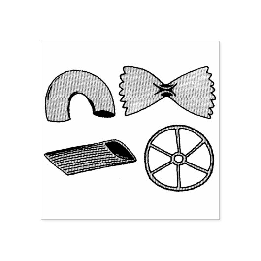 Pasta Shapes Italian Food Penne Macaroni Briefmark Gummistempel (Prägung)