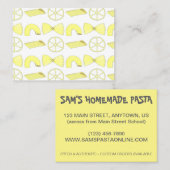 Pasta Shapes Italienisches Food Koch Cooking Resta Visitenkarte (Vorne/Hinten)