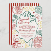 Pasta Special Delivery Italian Baby Shower Einladung (Vorne/Hinten)