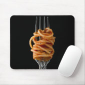 Pasta spun auf einer Gabel, Food Spaghetti Mousepad (Mit Mouse)