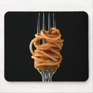 Pasta spun auf einer Gabel, Food Spaghetti Mousepad