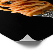 Pasta spun auf einer Gabel, Food Spaghetti Poster (Ecke)