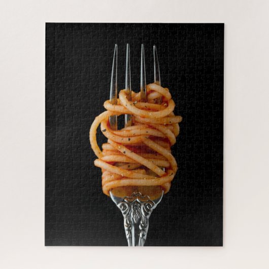 Pasta spun auf einer Gabel, Food Spaghetti Puzzle (Vertikal)