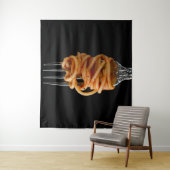 Pasta spun auf einer Gabel, Food Spaghetti Wandteppich (Beispiel)