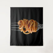 Pasta spun auf einer Gabel, Food Spaghetti Wandteppich (Vorderseite)