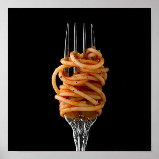 Pasta spun on a Fork, Food Spaghetti Poster (Vorne)