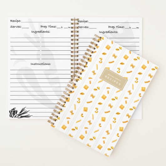 Pasta Stripe Personalized Recipe Notizblock (Innen)