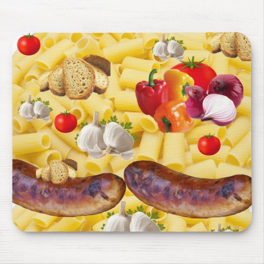 Pasta Tomato Brot Maus Pad! Mousepad (Vorne)