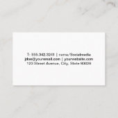 Pasta und Gemüse in Tabelle Visitenkarte (Rückseite)