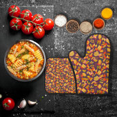 Pasta und lila Gemüse Ofenhandschuh & Topflappen-Set