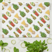 Pasta und Pepper Jars Geschirrtuch (Gefaltet)