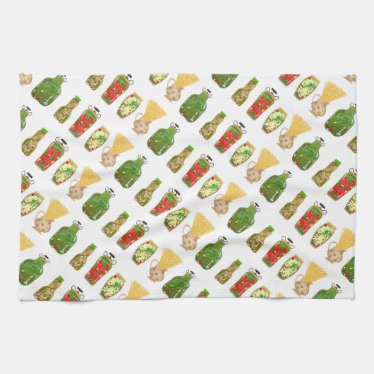 Pasta und Pepper Jars Geschirrtuch (Horizontal)