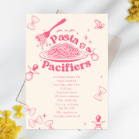 Pasta und Schnuller Pink Doodle Girl Babydusche