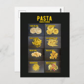 Pasta Variationen Italienisches Restaurant Zutaten Postkarte (Vorne/Hinten)