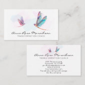 *~* Pasta Wasserfarbe Rosa Blauer Libelle Visitenkarte (Vorne/Hinten)