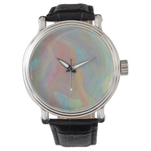 Pasta Watercolor Abstrakt Art Armbanduhr