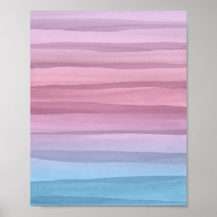 Pasta Watercolor Lines Abstrakt Art Poster
