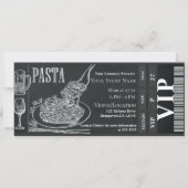 Pasta WIne Dinner Chalk VIP Abendessen Party Ticke Einladung (Vorderseite)