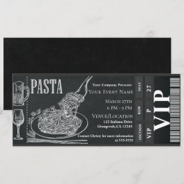 Pasta WIne Dinner Chalk VIP Abendessen Party Ticke Einladung