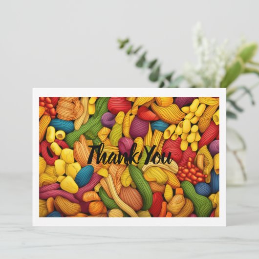 Pastagerichte Dankeskarte (Stehend Vorderseite)