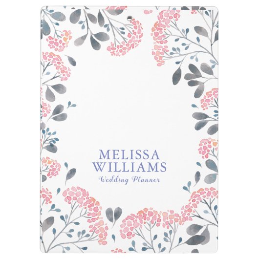 Paste Pink Flowers Frame Klemmbrett (Rückseite)