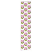 Paste Pink Hydrangea Bloral Print Table Runner Kurzer Tischläufer (Vorderseite)