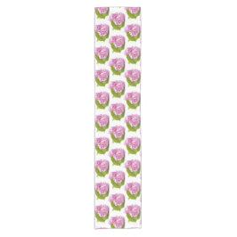 Paste Pink Hydrangea Bloral Print Table Runner Kurzer Tischläufer