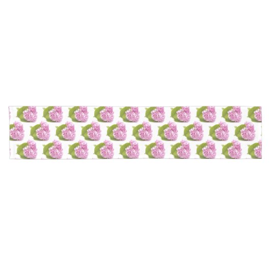 Paste Pink Hydrangea Bloral Print Table Runner Kurzer Tischläufer (Horizontal)