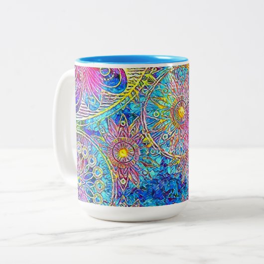 Pastel 15 oz Zwei-Tonen-Tasse Zweifarbige Tasse (Vorderseite Links)