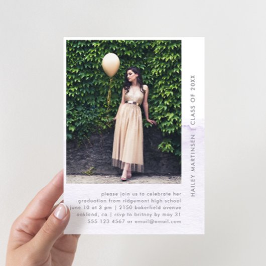 Pastel-1-Foto-Graduierungspartei Einladung