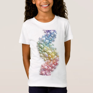Pastel-3D-Kristall-Mosaik-T-Shirt - Abstrakter Lux T-Shirt