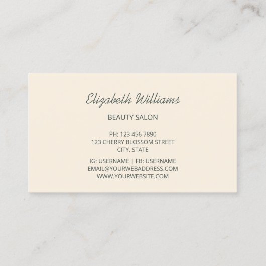 Pastel 3D-Rose Visitenkarte (Rückseite)