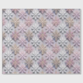 Pastel 3D Snowflakes Geschenkpapier (Flach)