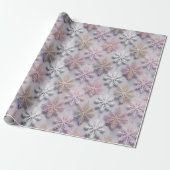 Pastel 3D Snowflakes Geschenkpapier (Ungerollt)