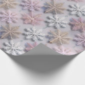 Pastel 3D Snowflakes  Geschenkpapier (Ecke)