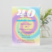 Pastel 40. Geburtstag Party Einladung (Stehend Vorderseite)