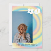 Pastel 40. Geburtstag Party Einladung (Rückseite)