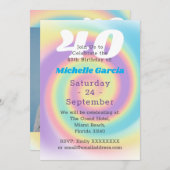 Pastel 40. Geburtstag Party Einladung (Vorne/Hinten)