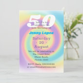 Pastel 50. Geburtstagsparty Einladung (Stehend Vorderseite)