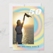 Pastel 50. Geburtstagsparty Einladung (Rückseite)