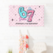 Pastel 67 Six Seven Girl Birthday Party Banner (Insitu)