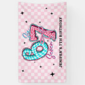 Pastel 67 Six Seven Girl Birthday Party Banner (Vertikal)