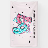 Pastel 67 Six Seven Girl Birthday Party Banner (Vertikal)