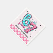 Pastel 67 Six Seven Girl Birthday Party Serviette (Ecke)