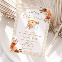 Pastel A Little Süsse Pie Gingham Fall Baby Dusche Einladung