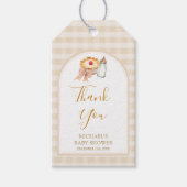 Pastel A Little Süsse Pie Gingham Fall Baby Dusche Geschenkanhänger (Vorderseite)