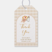 Pastel A Little Süsse Pie Gingham Fall Baby Dusche Geschenkanhänger (Rückseite)